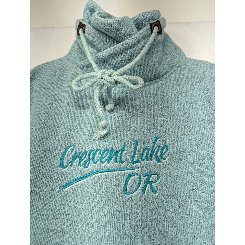 Renegade‎ Crescent Lake OR Embroidered Funnel Neck Sweatshirt Pullover Top M - Picture 4 of 8